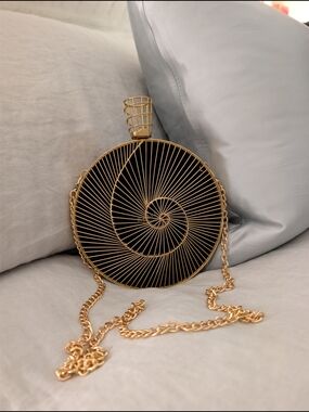 NEW RAMLA Tourbillon Handmade Brass Clutch 14K Gold Plated Minaudiere Bag $455